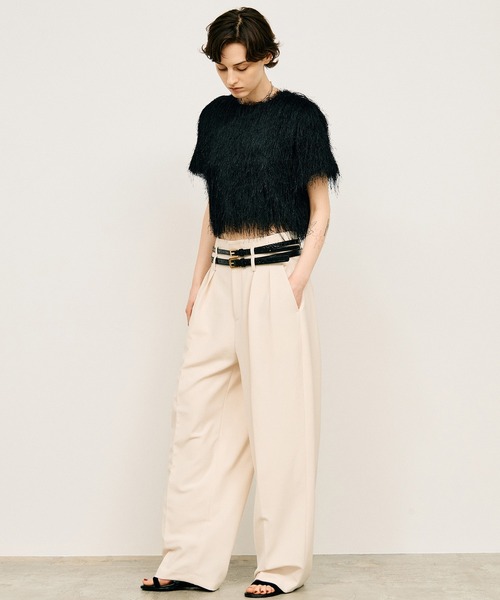 スラックス パンツ 「2026Summer Pre-Order」ダブルベルトスラックス / Double Belt Slacks レディースの画像