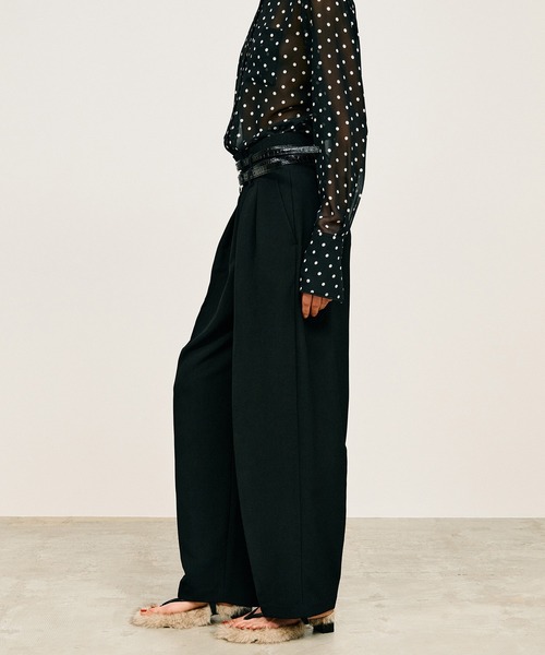 スラックス パンツ 「2026Summer Pre-Order」ダブルベルトスラックス / Double Belt Slacks レディースの画像