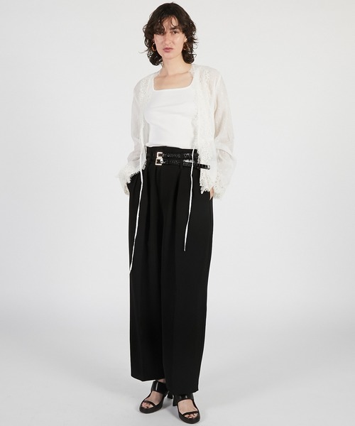 スラックス パンツ 「2026Summer Pre-Order」ダブルベルトスラックス / Double Belt Slacks レディースの画像