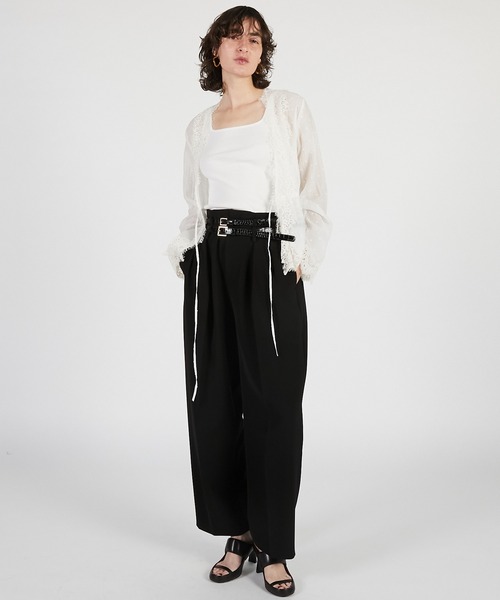 スラックス パンツ 「2026Summer Pre-Order」ダブルベルトスラックス / Double Belt Slacks レディースの画像