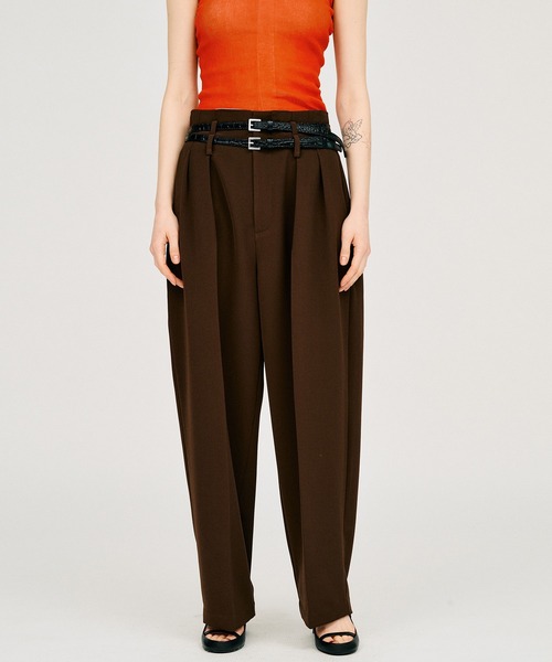 スラックス パンツ 「2026Summer Pre-Order」ダブルベルトスラックス / Double Belt Slacks レディースの画像