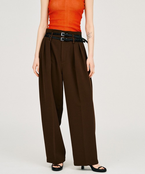 スラックス パンツ 「2026Summer Pre-Order」ダブルベルトスラックス / Double Belt Slacks レディースの画像