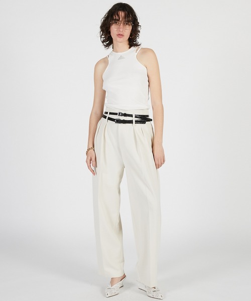 スラックス パンツ 「2026Summer Pre-Order」ダブルベルトスラックス / Double Belt Slacks レディースの画像