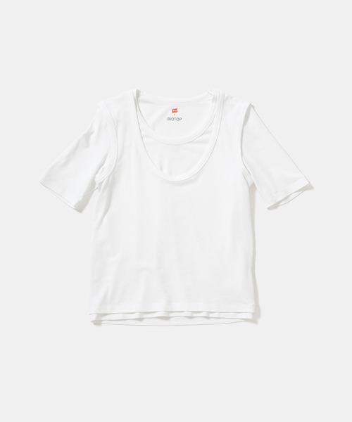 tシャツ WOMEN「Hanes for BIOTOP」TRIBLEND CREW NECK T-SHIRTS 2P EX レディースの画像