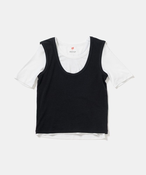 tシャツ WOMEN「Hanes for BIOTOP」TRIBLEND CREW NECK T-SHIRTS 2P EX レディースの画像