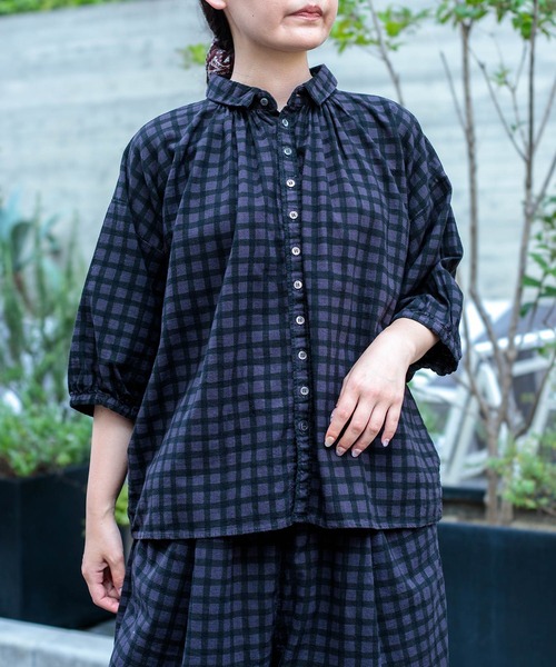 Brocante ブラウス シャツ 「Brocante / ブロカント」 チェック 