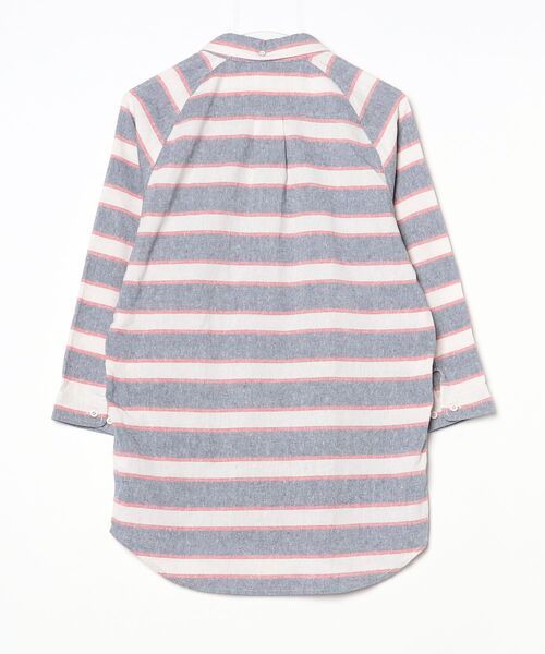 「MAGIC NUMBER」 ボーダー柄7分袖シャツ X-LARGE ブルー メンズ_画像2