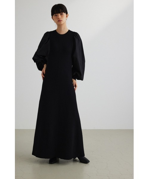 「STYLEMIXER」 ニットワンピース MEDIUM ブラック レディース_画像2