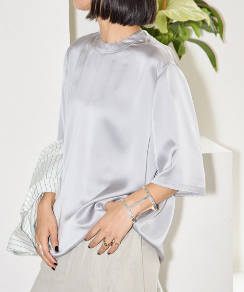 cityshop satin tシャツ　サテン　カットソー CITYSHOP（シティショップ） tシャツ 「追加4」SATIN Tシャツ