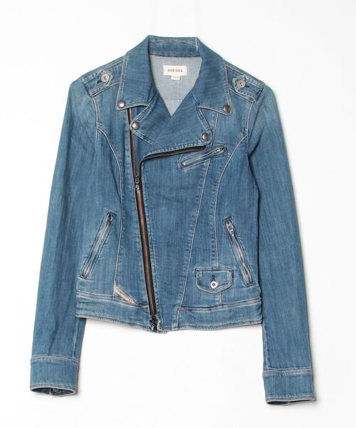DIESEL（ディーゼル） デニム ライダースジャケット X-SMALL ブルー 