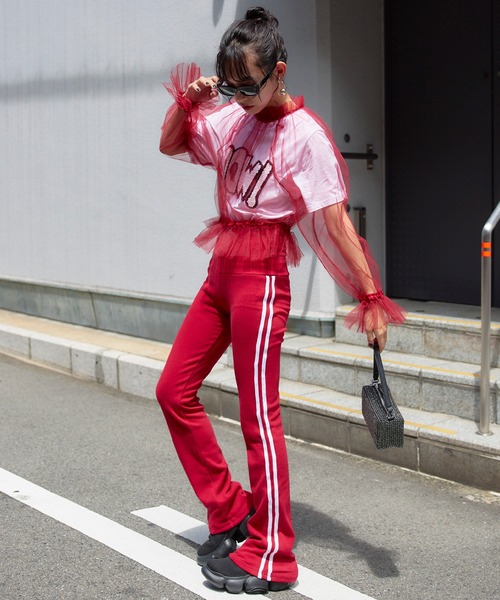 「Narcissus」 イージーパンツ FREE レッド レディース_画像7