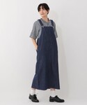 デニムスカート デニムジャンパースカート OR...の詳細画像3