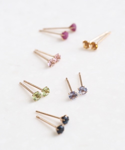 sowi ピアス K10 誕生石 天然石 スタッド ピアス 全4種類