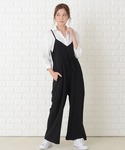 サロペット オーバーオール ゆったりワイドサロ...の詳細画像1