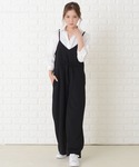 サロペット オーバーオール ゆったりワイドサロ...の詳細画像5