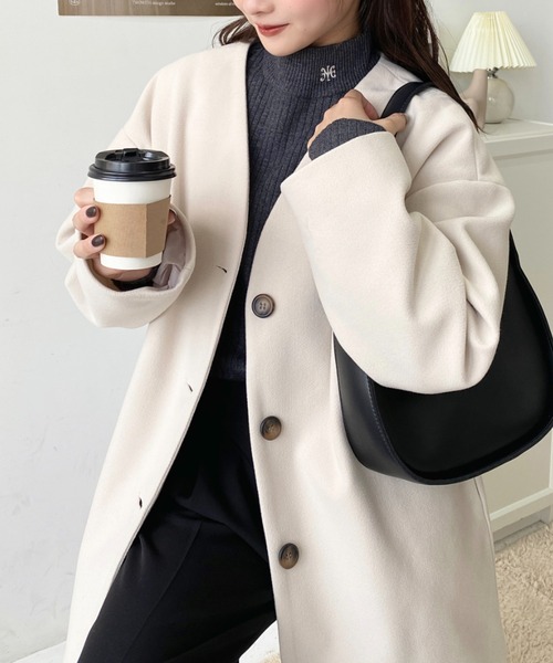 MB アイテム メルトンノーカラーコート