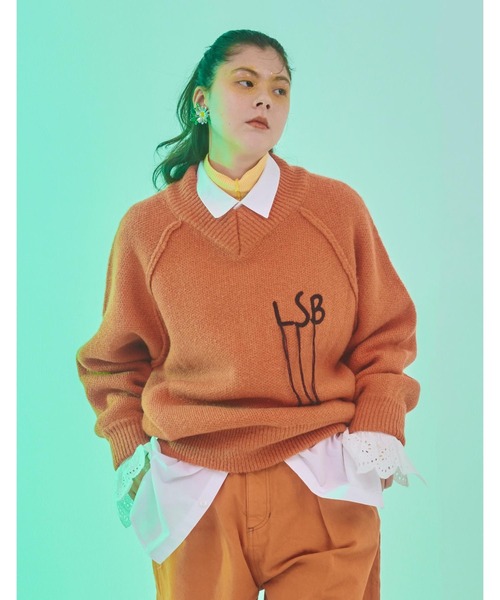 ニット セーター 「Little sunny bite」LSB stitch knit top レディース メンズ Little sunny bite ニット セーター 「Little bite」LSB stitch