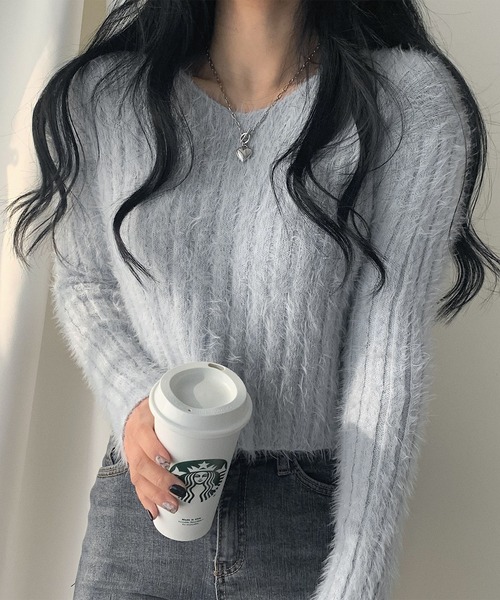 SHE Tokyo ニットMeryl チャコールグレー　0サイズ SHE Tokyo ニットMeryl チャコールグレー 0サイズ トップス