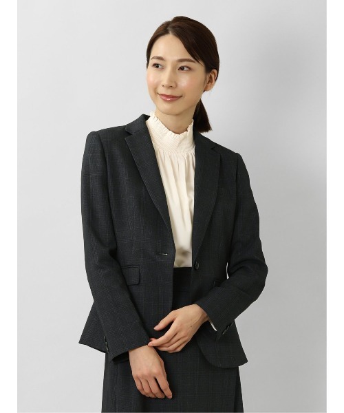 新品　DELEGANT index チェック　パンツスーツ 上下 　グレー 新品 DELEGANT index チェック パンツスーツ 上下 グレー