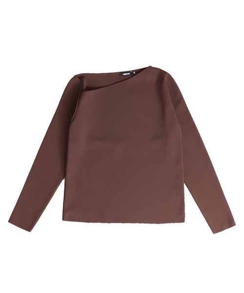 ニット セーター mat yarn design neck pull(アシンメトリーネックプルオーバー) レディース