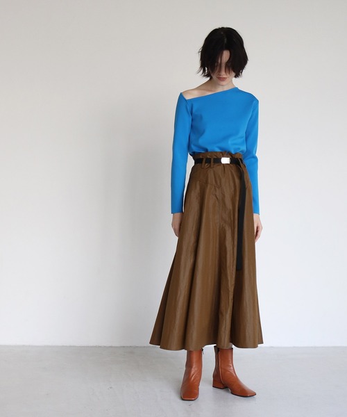 ニット セーター mat yarn design neck pull(アシンメトリーネックプルオーバー) レディース DRESSLAVE ニット セーター mat yarn design neck pull