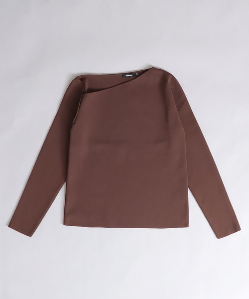 ニット セーター mat yarn design neck pull(アシンメトリーネックプルオーバー) レディース DRESSLAVE ニット セーター mat yarn design neck pull