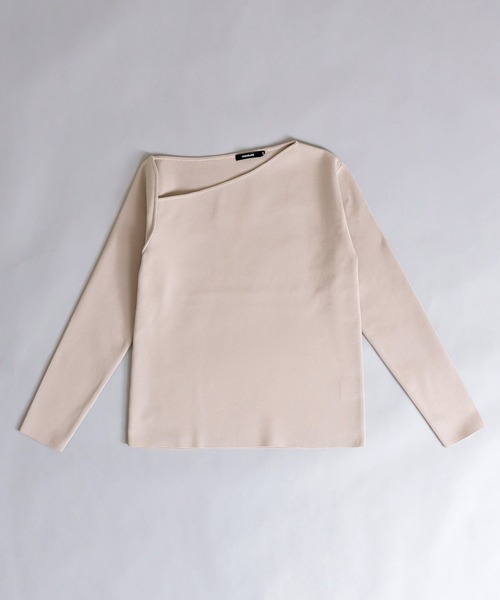 ニット セーター mat yarn design neck pull(アシンメトリーネックプルオーバー) レディース DRESSLAVE ニット セーター mat yarn design neck pull