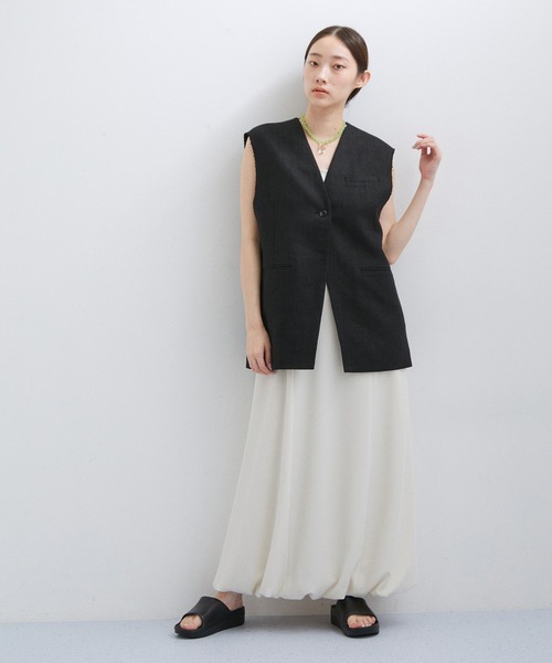 ADAM ET ROPÉ FEMME リネンジレ ADAM ET ROPE' ベスト ジレ リネンジレ レディース : ZOZOTOWN