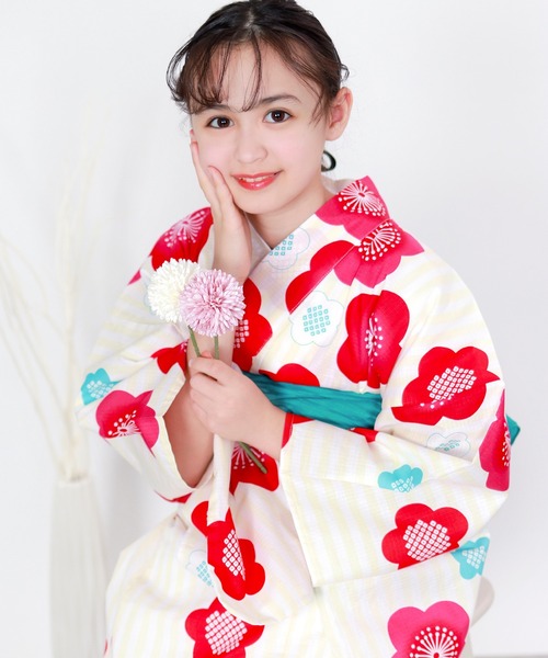KYOETSU（京越） 浴衣 簡単着付け ワンピース 浴衣 女の子 3点セット