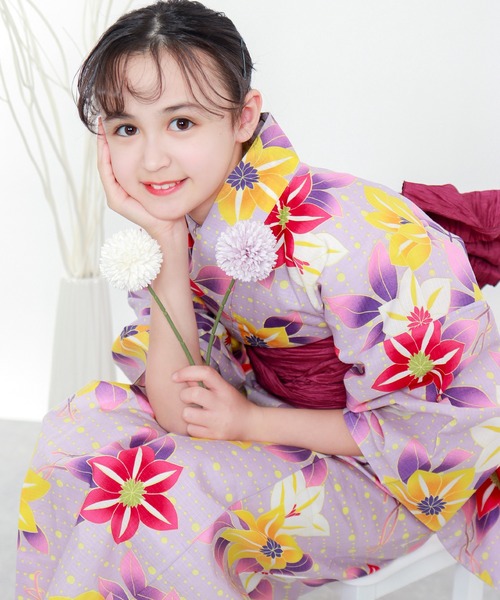KYOETSU（京越） 浴衣 簡単着付け ワンピース 浴衣 女の子 3点セット
