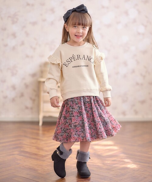 ANY（エニィ） スカート 花柄 チュール フレア スカート キッズ 子供服