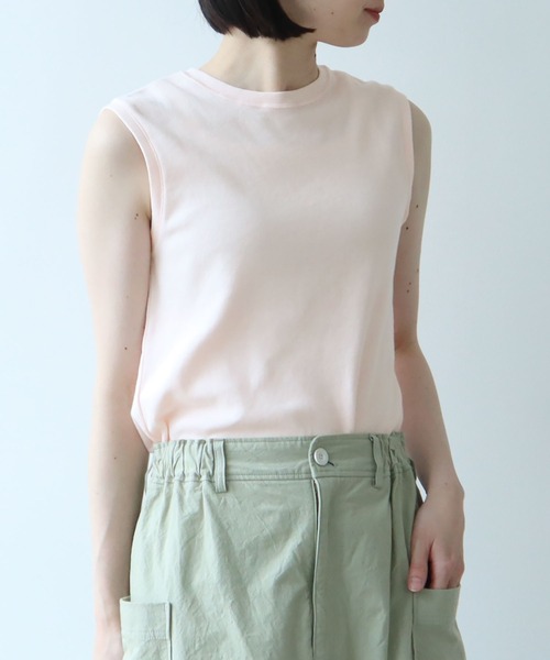 tシャツ ピマハイゲージスムース ふわふわノースリ レディース