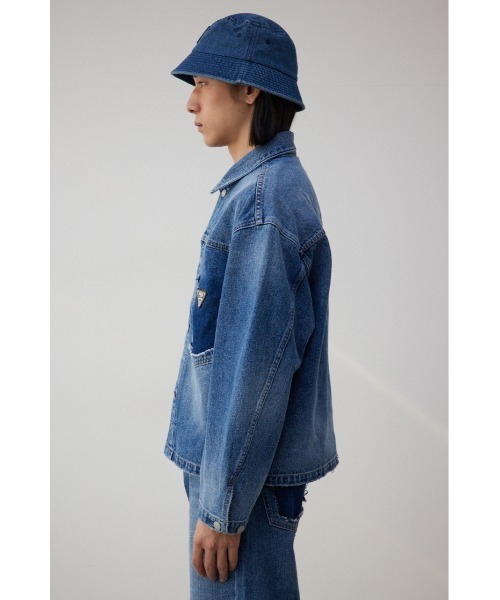 AZUL BY MOUSSY デニムジャケット gジャン DENIMロゴプレート