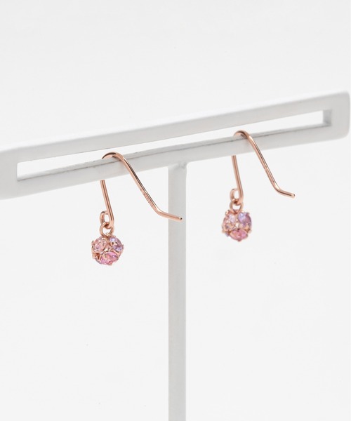 BLOOM（ブルーム） ピアス K10 ピンクゴールド キュービックジルコニア