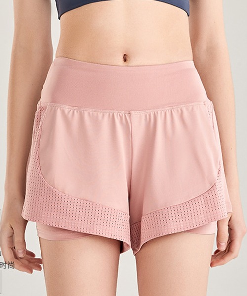 HYS SHOP ワイドパンツ パンツ レディース ハイウエストインナー一体型