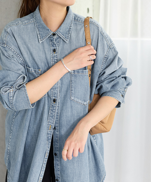 JOURNAL STANDARD ライトオンスデニムシャツ　ブルー JOURNAL STANDARD（ジャーナルスタンダード）の「《予約》ライト
