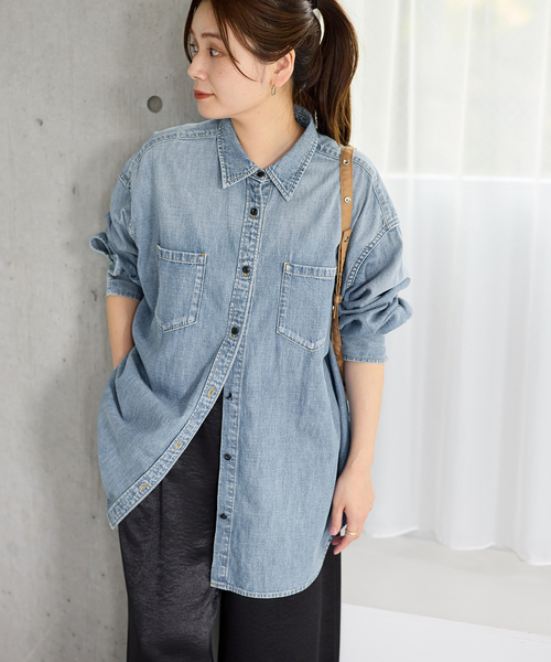 JOURNAL STANDARD ライトオンスデニムシャツ　ブルー JOURNAL STANDARD（ジャーナルスタンダード）の「《予約》ライト
