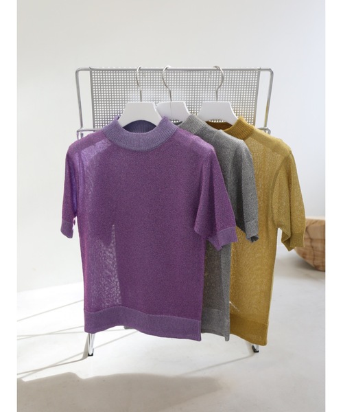 ニット セーター glitter see-through knit レディース