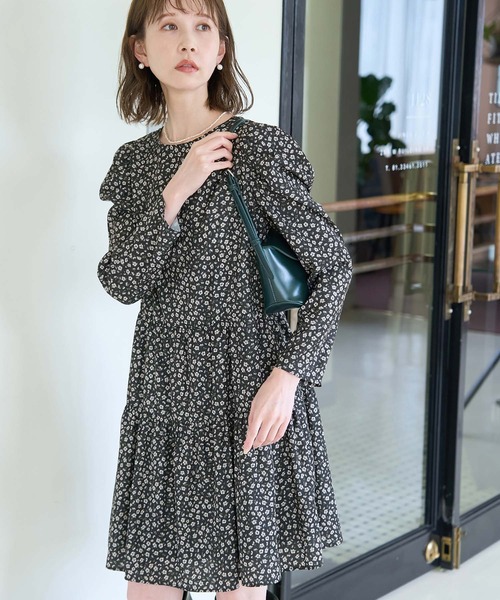 RIER 小花柄 チュニックワンピース リアー RIER 小花柄 チュニックワンピース リアー 小花柄チュニックブラウス