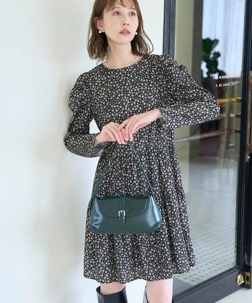 親子お揃い チュニック ミニワンピ 小花柄 日本製 子供服】 花柄チュニック風ワンピース［100～140cm