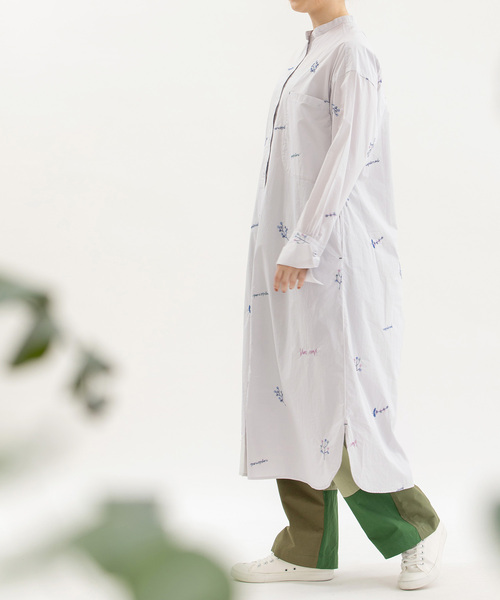 ワンピース タイプライター刺繍シャツワンピース SHIPS any:〈洗濯機