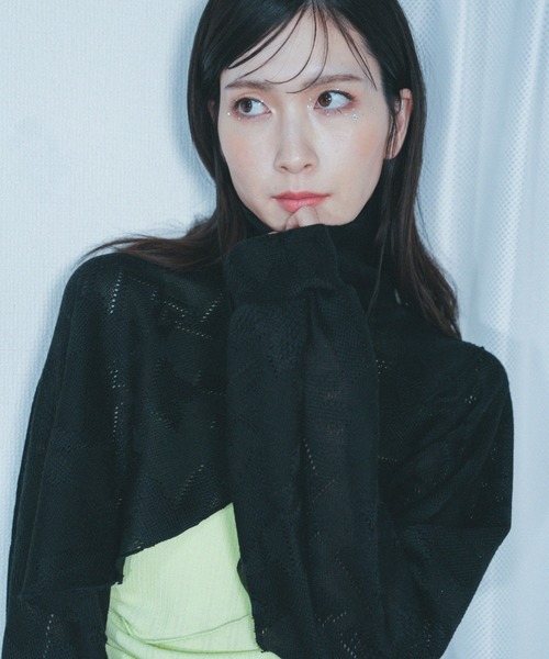 「Nora Lily」「elle」Asymmetry Hi-Neck Kitting Bolero レディース Nora Lily 「Nora Lily」「elle」Asymmetry Hi-Neck Kitting