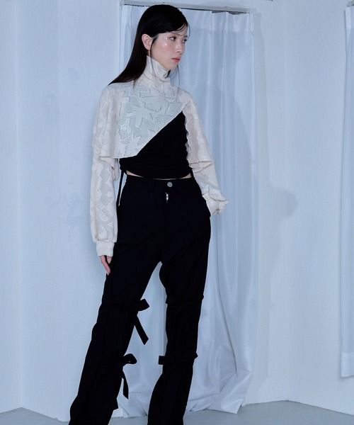 「Nora Lily」「elle」Asymmetry Hi-Neck Kitting Bolero レディース Nora Lily 「Nora Lily」「elle」Asymmetry Hi-Neck Kitting