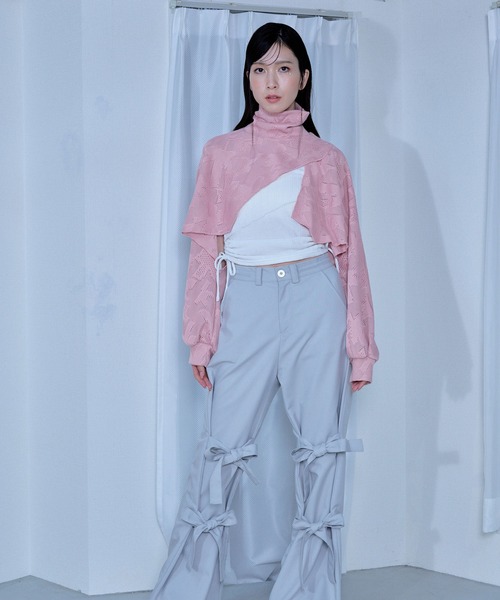 「Nora Lily」「elle」Asymmetry Hi-Neck Kitting Bolero レディース Nora Lily 「Nora Lily」「elle」Asymmetry Hi-Neck Kitting