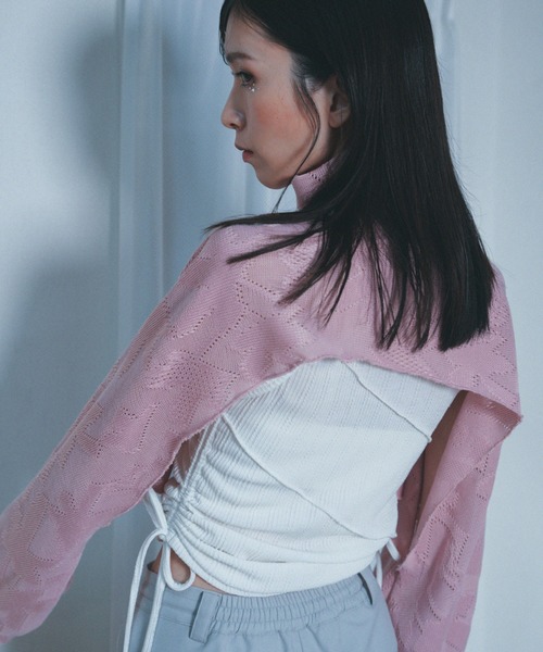 「Nora Lily」「elle」Asymmetry Hi-Neck Kitting Bolero レディース Nora Lily 「Nora Lily」「elle」Asymmetry Hi-Neck Kitting