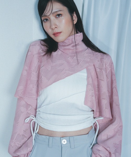 「Nora Lily」「elle」Asymmetry Hi-Neck Kitting Bolero レディース Nora Lily 「Nora Lily」「elle」Asymmetry Hi-Neck Kitting