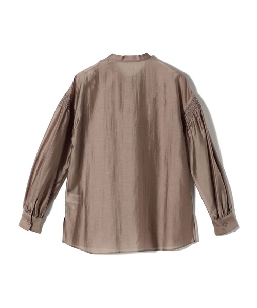 SHIPS for women / シップスウィメン 〈手洗い可能〉バンドカラー 袖 シャーリング ブラウス SHIPS｜<手洗い可能>バンドカラー 袖 シャーリング ブラウス