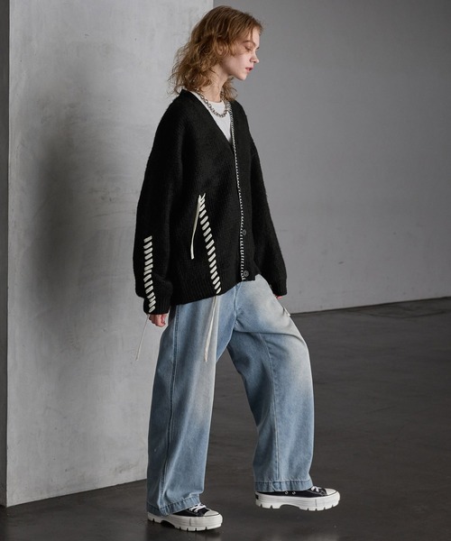 SERACE カーディガン 「SERACE」Hand stitch loose shaggy cardigan 