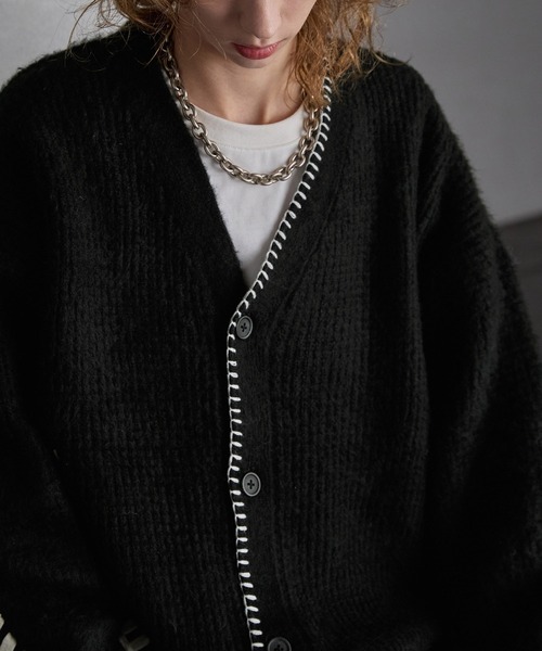 SERACE カーディガン 「SERACE」Hand stitch loose shaggy cardigan 