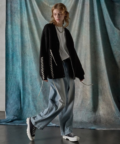 SERACE カーディガン 「SERACE」Hand stitch loose shaggy cardigan 